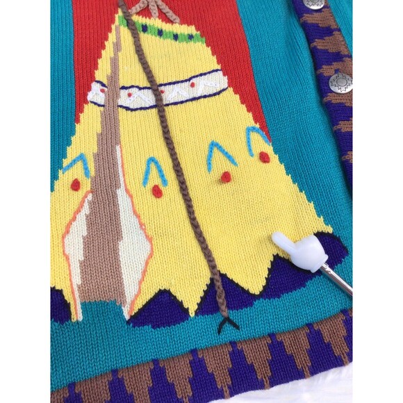 Vintage J Two New York Sz XL Sweater Native American Cardigan Knit Women’s - Picture 3 of 9